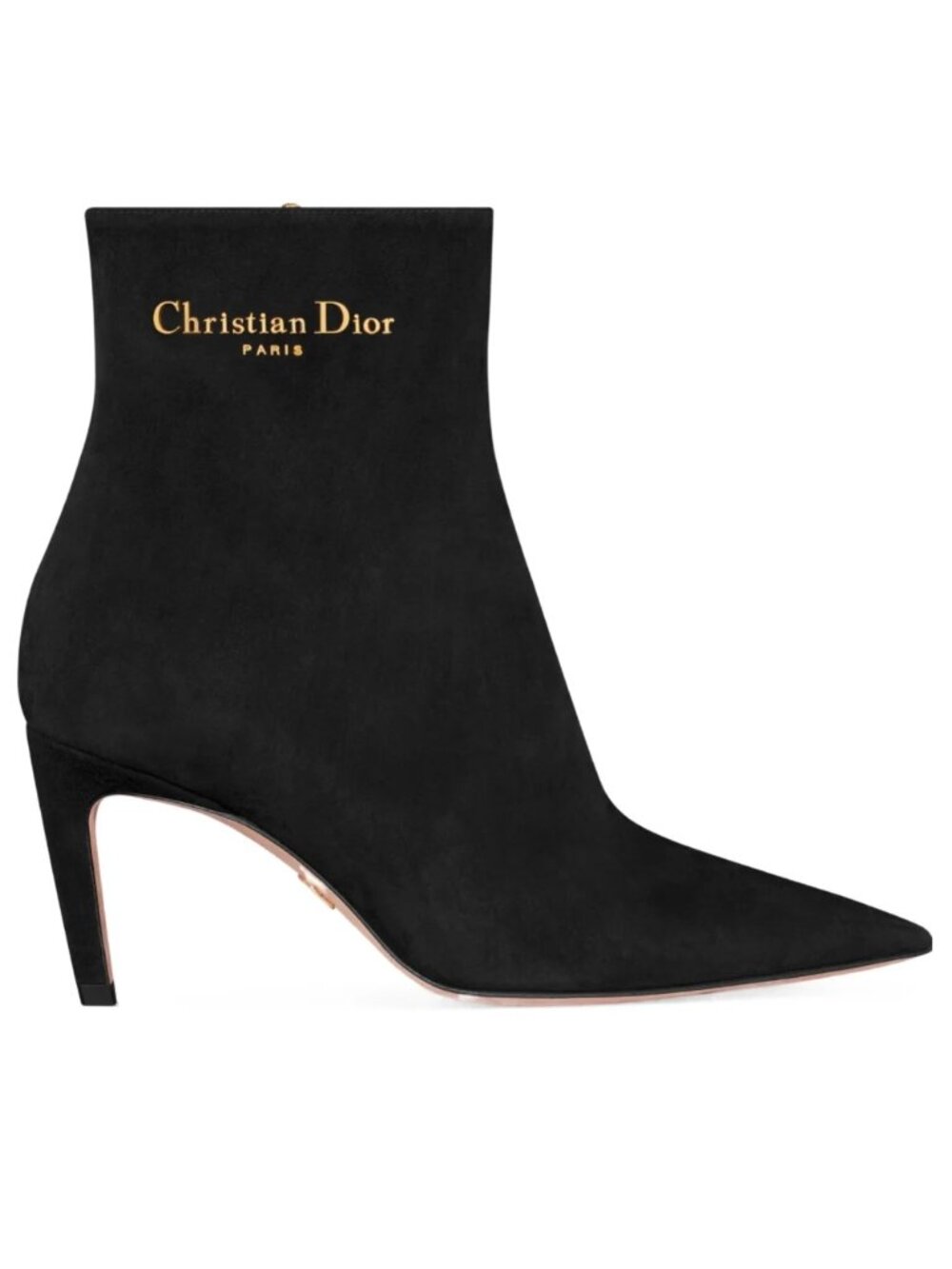 DIOR My Dior Signature Logo 80 Suede Low Ankle Boots Booties Heels Black